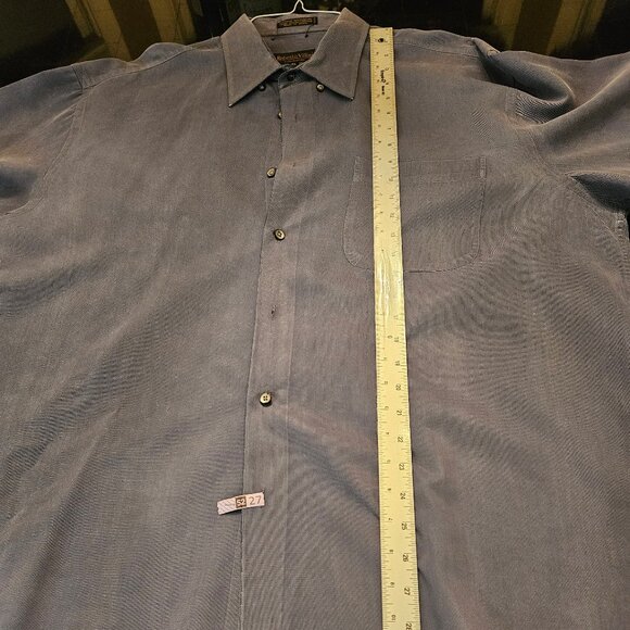 Roberto Villini Men's Dress Shirt, Gray/Blue, Sz XL - Picture 10 of 11